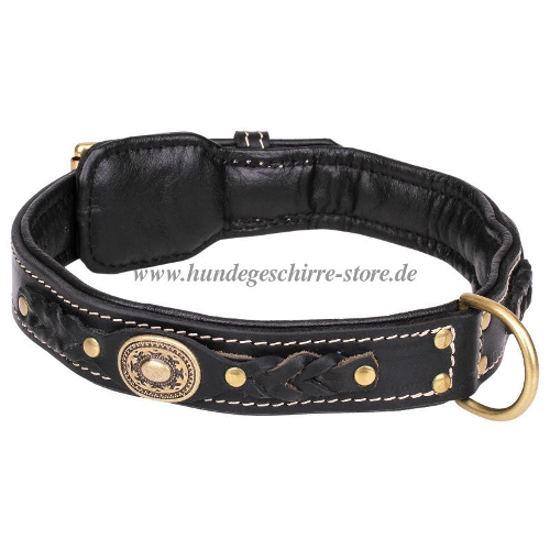 Leather collar dog Custom Made New